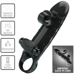 ROMANCE - FUNDA PARA PENE CON VIBRACIÓN NEGRO ROMANCE
