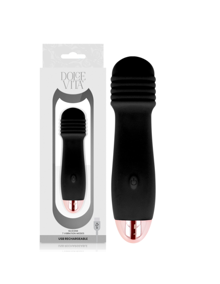 DOLCE VITA - VIBRADOR RECARGABLE TRES NEGRO 7 VELOCIDADES 
