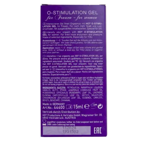 Gel O-Stimulation para Mujer 15 ml - Estimulante Femenino