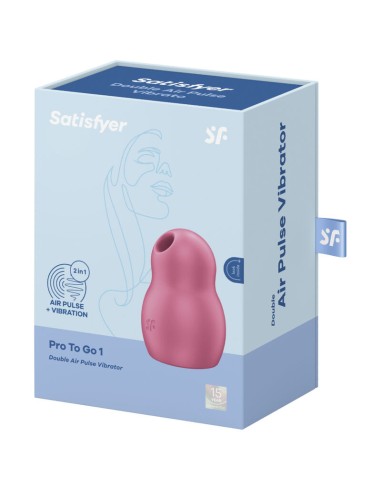 SATISFYER - PRO TO GO 1 ESTIMULADOR Y VIBRADOR DOBLE ROJO 