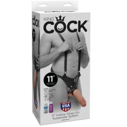 KING COCK - STRAP-ON CON DILDO HUECO 28 CM Y TIRANTES COLOR CARNE KING COCK 2