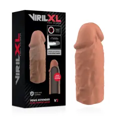 VIRILXL - EXTENSIÓN DE PENE LIQUID SILICONE V3 MARRÓN 2