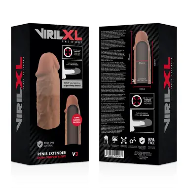 Extensión de Pene Liquid Silicone V3 Marrón | Virilxl
