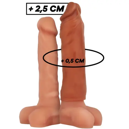 VIRILXL - EXTENSIÓN DE PENE LIQUID SILICONE V5 MARRÓN