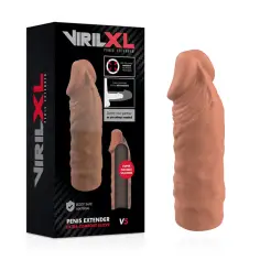 VIRILXL - EXTENSIÓN DE PENE LIQUID SILICONE V5 MARRÓN 2
