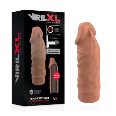 Extensión de Pene Liquid Silicone V5 Marrón | Virilxl
