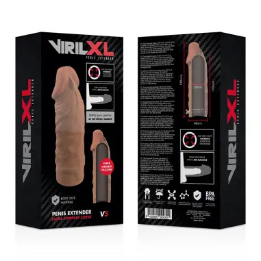 Extensión de Pene Liquid Silicone V5 Marrón | Virilxl