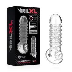 VIRILXL - EXTENSIÓN Y FUNDA DE PENE V15 TRANSPARENTE 2