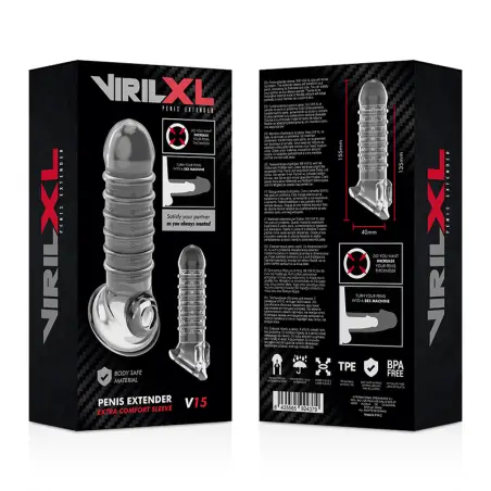 Extensión y Funda de Pene V15 Transparente | Virilxl