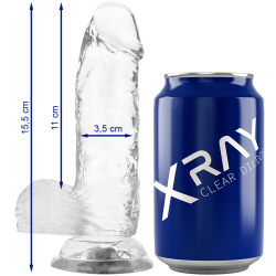 X RAY - CLEAR DILDO REALISTA TRANSPARENTE 15.5 CM -O- 3.5 CM X RAY