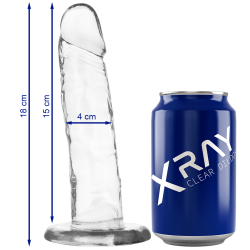 X RAY - CLEAR DILDO TRANSPARENTE 18 CM -O- 4 CM X RAY