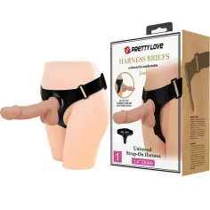 PRETTY LOVE - HARNESS BRIEFS ARNÉS UNIVERSAL CON DILDO JERRY 21.8 CM NATURAL 2