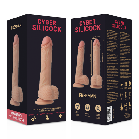 CYBER SILICOCK - FREEMAN REALÍSTICO SILICONA LÍQUIDA 20 CM -O- 3.8 CM CYBER SILICOCK