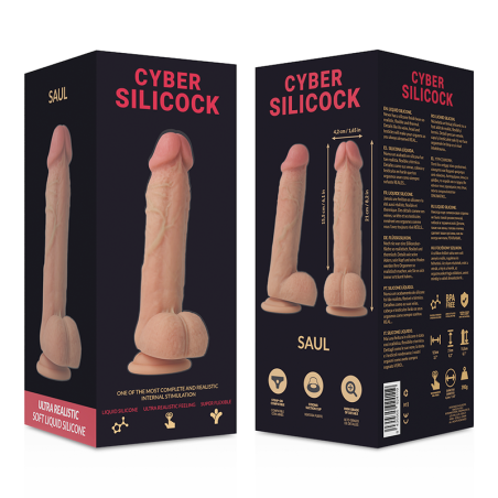 CYBER SILICOCK - SAUL REALÍSTICO SILICONA LÍQUIDA 21 CM -O- 4.2 CM CYBER SILICOCK