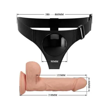 Harness Briefs Arnés Universal con Dildo Jerry 21.8 cm