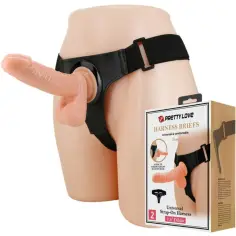 PRETTY LOVE - HARNESS BRIEFS ARNÉS UNIVERSAL CON DILDO TOM 20 CM NATURAL 2