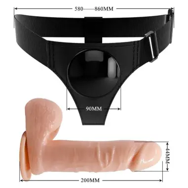 Harness Briefs Arnés Universal con Dildo Tom 20 cm Natural