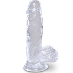 KING COCK - CLEAR PENE REALÍSTICO CON TESTÍCULOS 10.1 CM TRANSPARENTE KING COCK