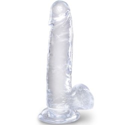 KING COCK - CLEAR PENE REALÍSTICO CON TESTÍCULOS 15.2 CM TRANSPARENTE KING COCK