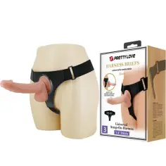 PRETTY LOVE - HARNESS BRIEFS ARNÉS UNIVERSAL CON DILDO KEVIN 19 CM NATURAL 2