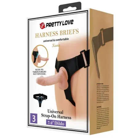 Harness Briefs Arnés Universal con Dildo Kevin 19 cm Natural