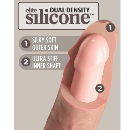 KING COCK - ÉLITE DILDO REALÍSTICO VIBRADOR & SILICONA 15.2 CM KING COCK