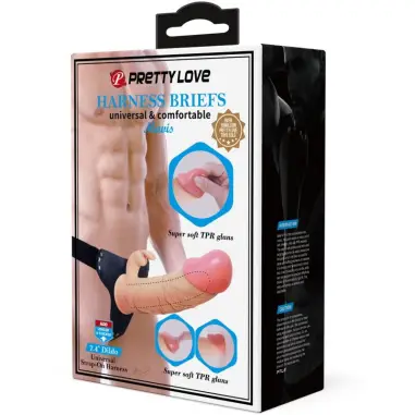 Mavis Harness Briefs Universal con Dildo 19 cm Natural