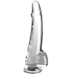 KING COCK - CLEAR DILDO CON TESTÍCULOS 19 CM TRANSPARENTE KING COCK