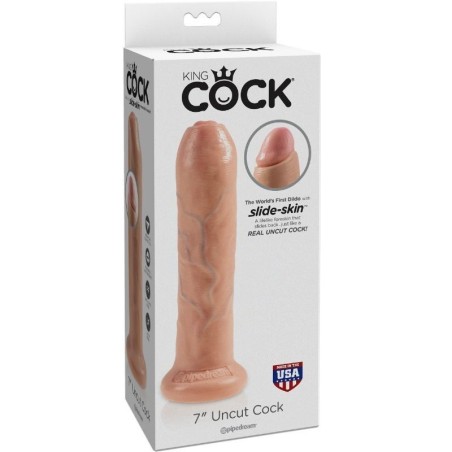 KING COCK - DILDO REALÍSTICO UNCUT NATURAL 21 CM KING COCK
