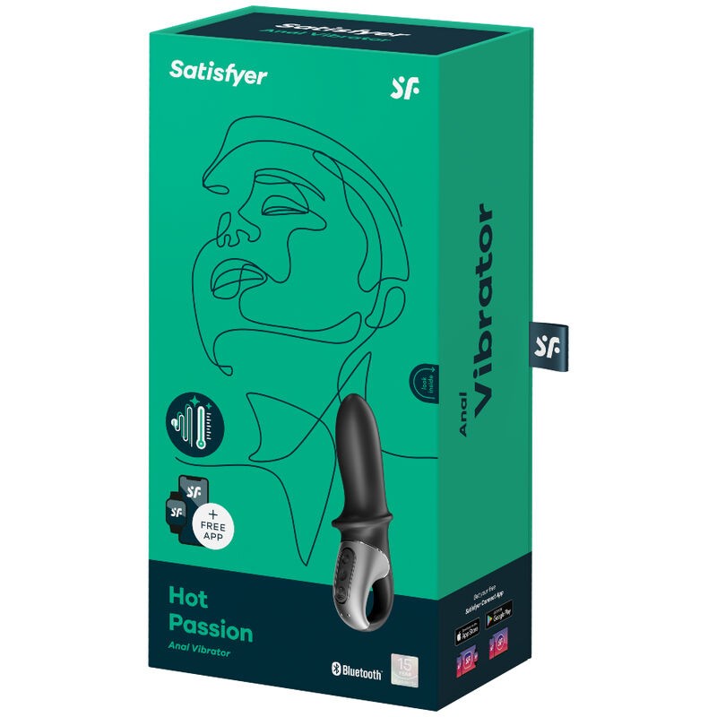 SATISFYER - HOT PASSION VIBRADOR ANAL APP NEGRO 