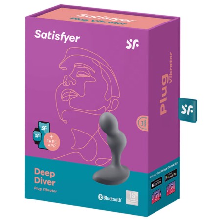 SATISFYER - DEEP DIVER PLUG VIBRADOR APP GRIS SATISFYER CONNECT