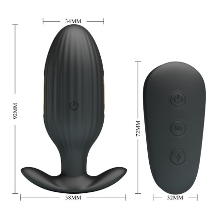 PRETTY LOVE - KELLY PLUG ANAL VIBRADOR RECARGABLE NEGRO PRETTY LOVE BOTTOM