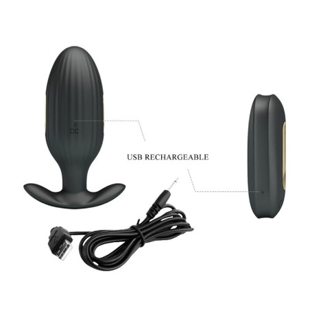 PRETTY LOVE - KELLY PLUG ANAL VIBRADOR RECARGABLE NEGRO PRETTY LOVE BOTTOM