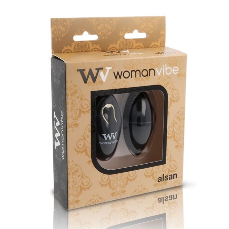 WOMANVIBE - ALSAN HUEVO CONTROL REMOTO NEGRO SILICONA NEGRO WOMANVIBE