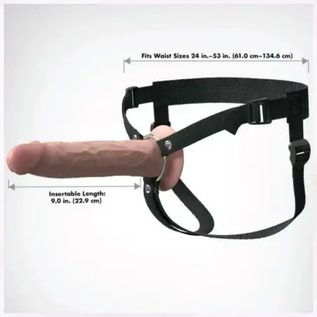 Arnés con Dildo Hueco Realístico Elite 24.1 cm - Ajustable
