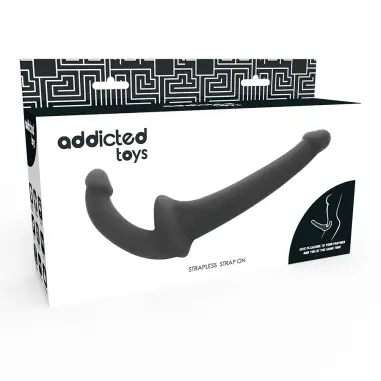 Dildo con Arnés sin Sujeción Negro | Addicted Toys