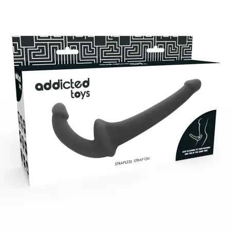 Dildo con Arnés sin Sujeción Negro | Addicted Toys