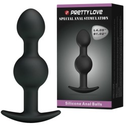 PRETTY LOVE - BOLAS ANALES SILICONA ESTIMULACION ESPECIAL 10.3 CM NEGRO PRETTY LOVE BOTTOM 2