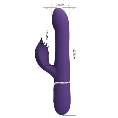 Zalin Vibrador Rabbit Perlas 4 en 1 Morado | Pretty Love