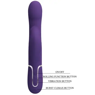 Zalin Vibrador Rabbit Perlas 4 en 1 Morado | Pretty Love