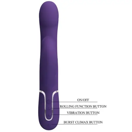 Zalin Vibrador Rabbit Perlas 4 en 1 Morado | Pretty Love