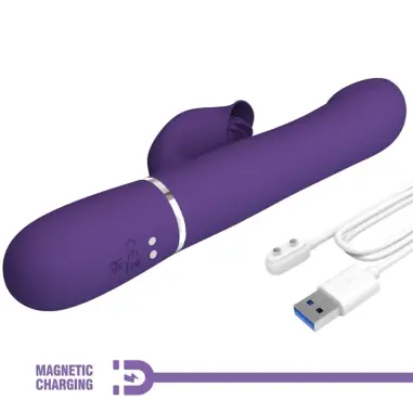 Zalin Vibrador Rabbit Perlas 4 en 1 Morado | Pretty Love