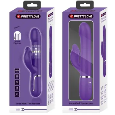 Zalin Vibrador Rabbit Perlas 4 en 1 Morado | Pretty Love