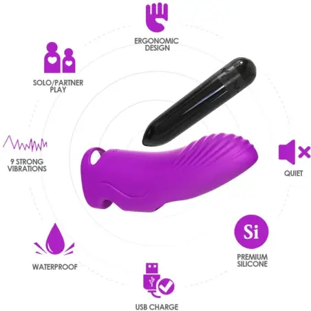 Aurora Vibrador Dedal Violeta - 9 Modos | Armony