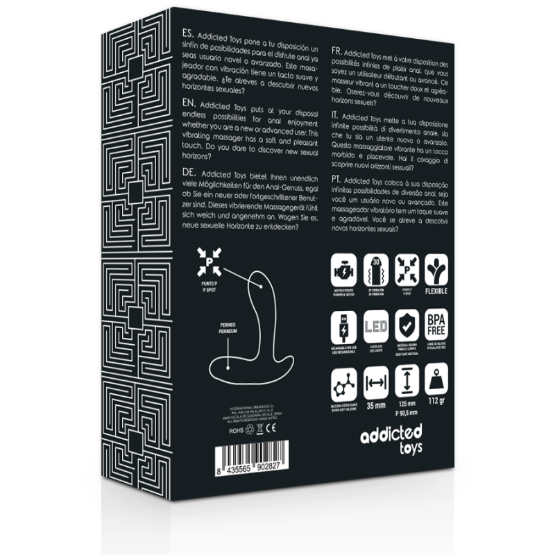ADDICTED TOYS - ANAL MASSAGER BLACK VIBRATION 