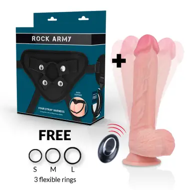 Arnés + Liquid Silicone Vibrador Control Remoto Premium