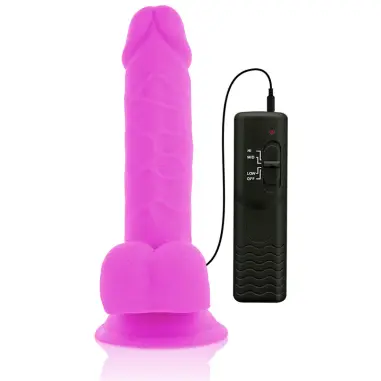 Dildo Realístico Flexible con Vibración Lila 20.5 cm