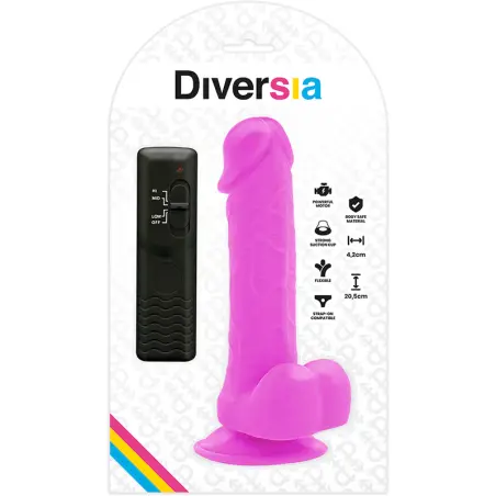 Dildo Realístico Flexible con Vibración Lila 20.5 cm