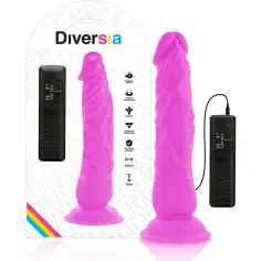 DIVERSIA - DILDO REALÍSTICO FLEXIBLE CON VIBRACIÓN LILA 21 CM -O- 4.9 CM 2