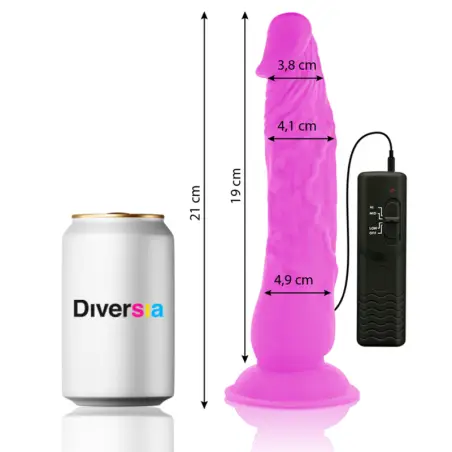 Dildo Realístico Flexible con Vibración Lila 21 cm Ø 4.9 cm